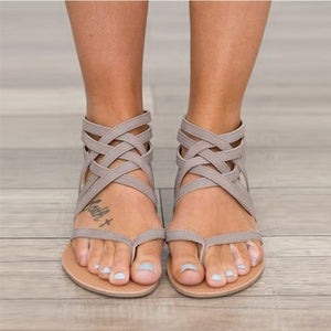 Women Sandals Fashion Gladiator Sandals For Women Summer Shoes Female Flat Sandals Rome Style Cross Tied Sandals Shoes Women 43