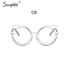 Load image into Gallery viewer, Simplee Vintage fashion cat eye women sunglasses Alloy female crystal beading sun glasses Cool ladies casual sunglasses UV400
