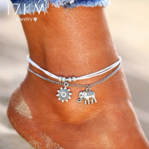 17KM Multiple Vintage Anklets For Women Bohemian Ankle Bracelet 2019 Cheville Barefoot Sandals Pulseras Tobilleras Foot Jewelry