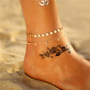 17KM Multiple Vintage Anklets For Women Bohemian Ankle Bracelet 2019 Cheville Barefoot Sandals Pulseras Tobilleras Foot Jewelry