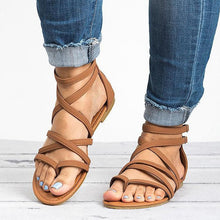 Load image into Gallery viewer, Women Sandals Fashion Gladiator Sandals For Women Summer Shoes Female Flat Sandals Rome Style Cross Tied Sandals Shoes Women 43
