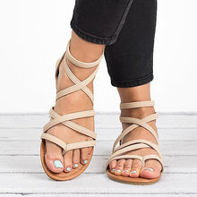 Load image into Gallery viewer, Women Sandals Fashion Gladiator Sandals For Women Summer Shoes Female Flat Sandals Rome Style Cross Tied Sandals Shoes Women 43