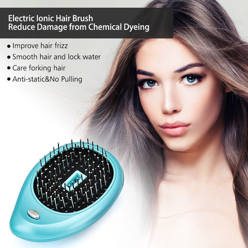 Portable Electric Ionic Hairbrush Hair Massage Comb Hair Magic Beauty Brush Comb Massage Home Travel Hair Styling Tool